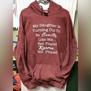 💠Jerzees heather burgundy mother daughter Hooded sweatshirt cotton/poly